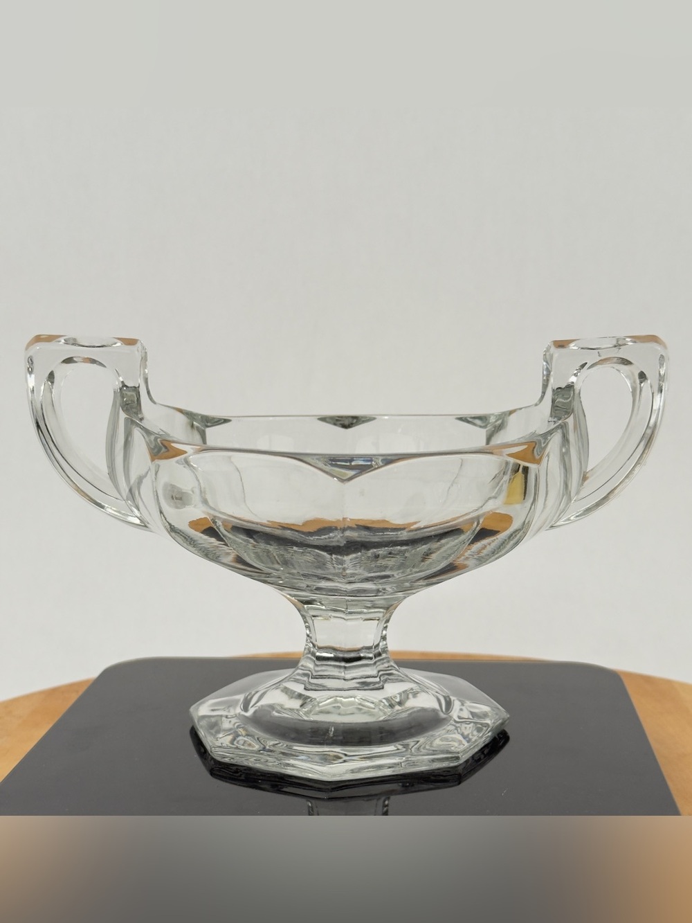 Art Deco Jefferson Glass Krys-Tol Chippendale Open Jam/Jelly Bowl Server Trophy